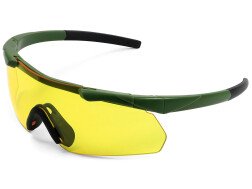 Очки стрелковые ShotTime Caracal, защитные, зеленые, линза желтая