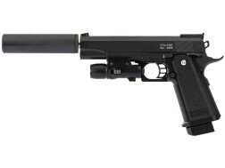 Пистолет пневматический Stalker SA5.1S Spring (Hi-Capa 5.1), 6мм, ПБС, ЛЦУ, металл