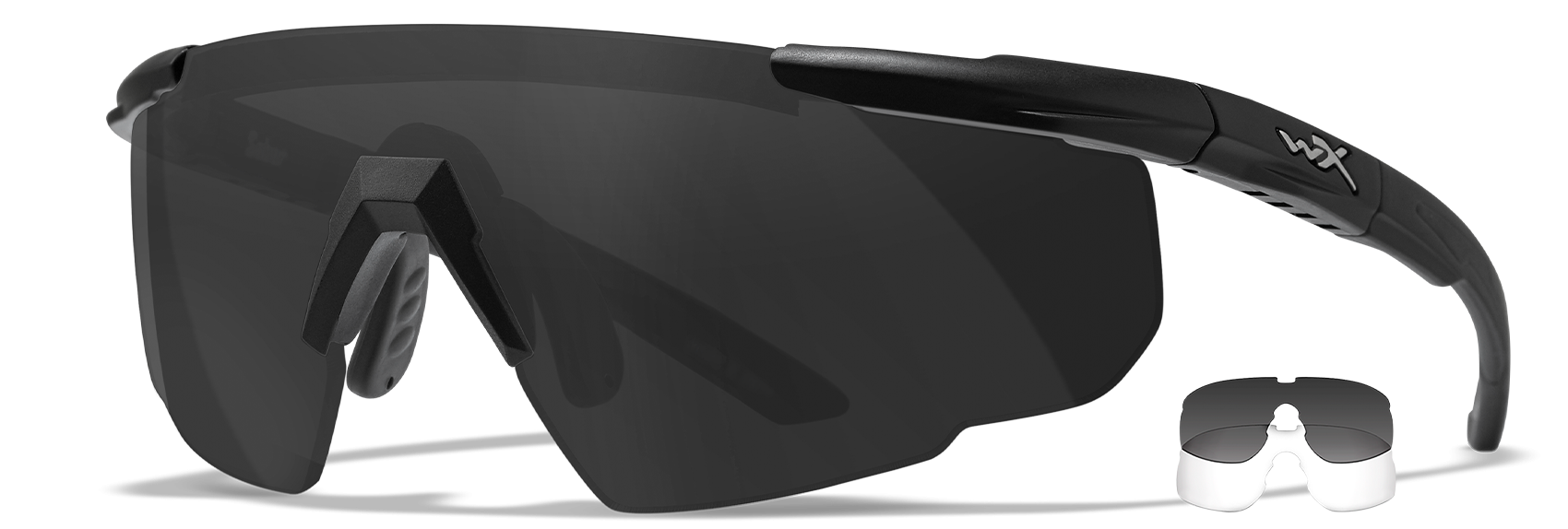 Очки баллистические Wiley-X Saber Advanced, черный / прозрачный + серый