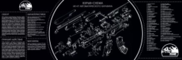 Коврик ShotTime для чистки оружия АК-47, 90х30см