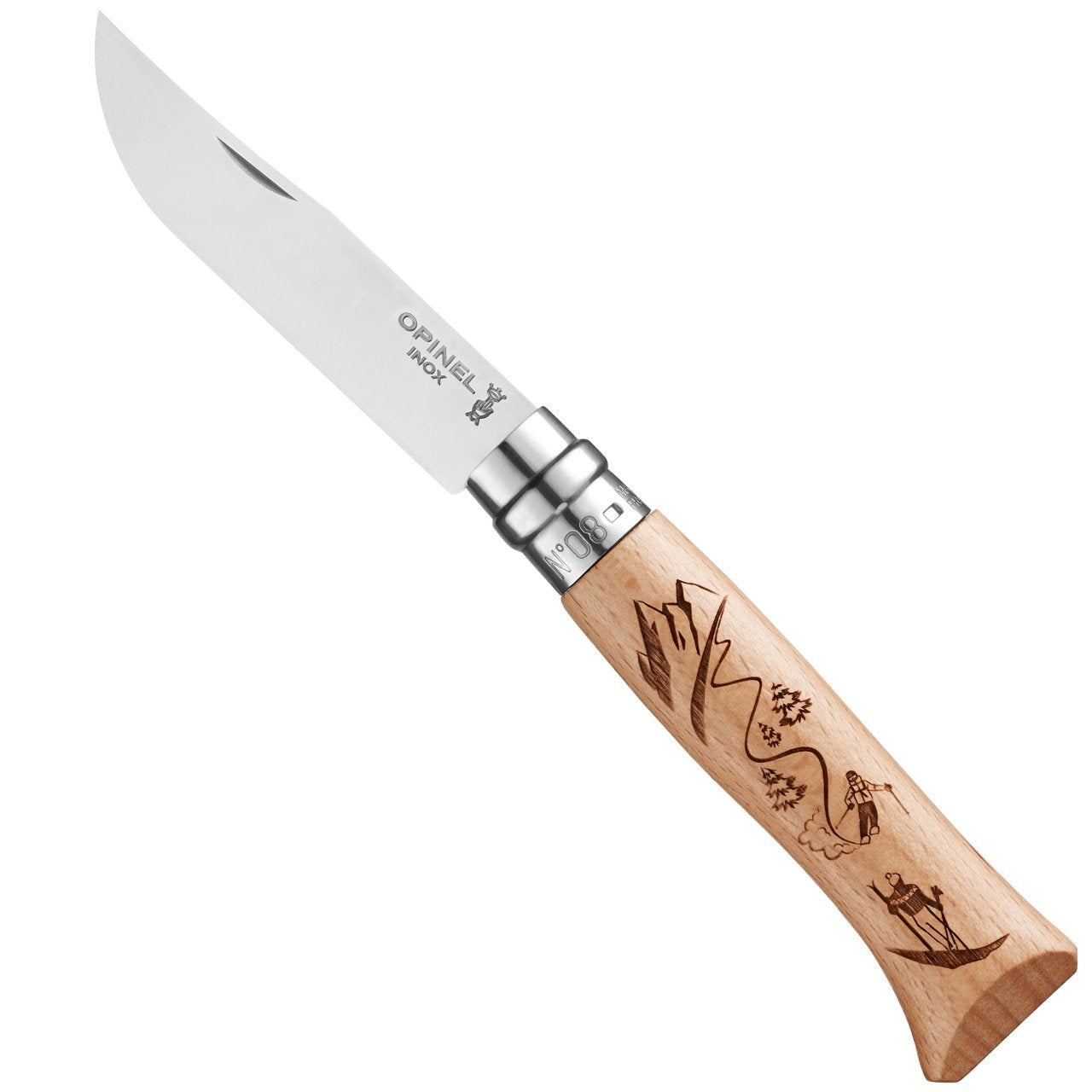 Нож Opinel N°08 Alpine adventures, горные лыжи