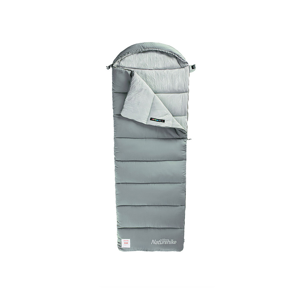 Спальный мешок Naturehike CNK2350WS023 M300 ультралегкий, с капюшоном весна осень серый, молния слева
