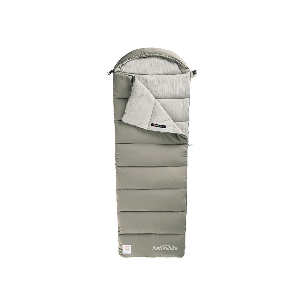 Спальный мешок Naturehike NH20MSD02 M300 ультралегкий с капюшоном весна осень зеленый, молния слева