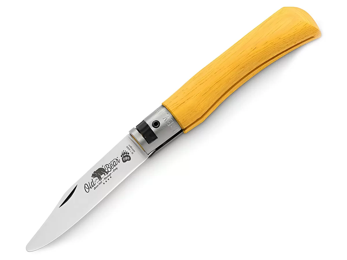 Нож складной Old Bear OBy-Old Bear Young S, W1.4060, Satin, желтый ламинат