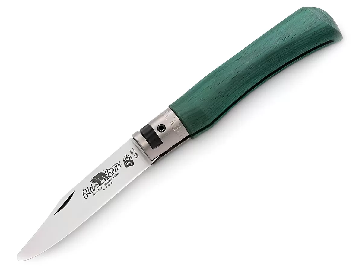 Нож складной Old Bear OBy-Old Bear Young S, W1.4060, Satin, зеленый ламинат