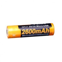 Аккумулятор Fenix 18650 ARB-L18-2600U 2600mAh с разъемом для USB