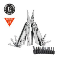 Мультитул Ganzo G303 (24 в 1) с полноразмерными ножницами, серебристый