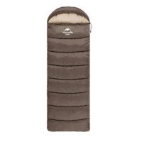 Спальный мешок Naturehike U Series двойной хлопок осень-зима коричневый U250S, молния слева