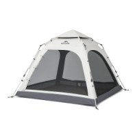 Палатка Naturehike Ango Automatic CNK2550WS010 трехместная, большая, c навесом, светло-серая с серым