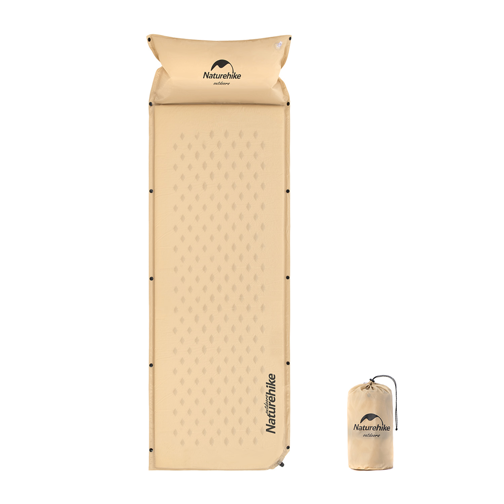Коврик Naturehike NH15Q002-D надувной с подушкой для сна бежевый
