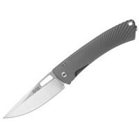 Нож LionSteel серии TiSpine лезвие 85 мм, рукоять - титан, цвет серый, матовый