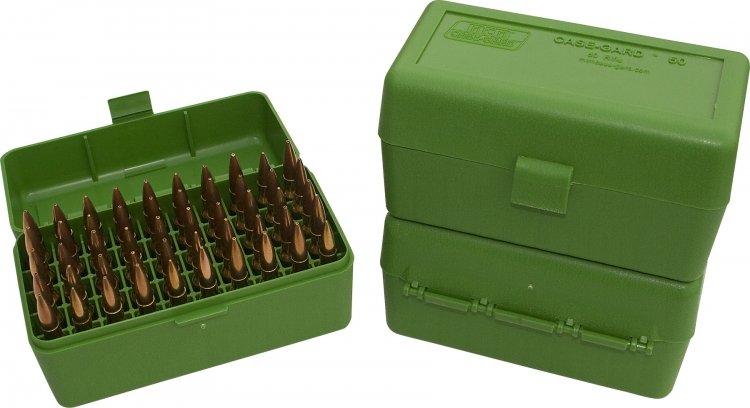 Коробка для патронов MTM Case-Gard RS-S-50, зеленая