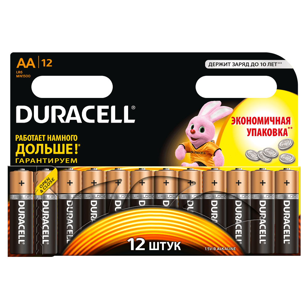 Щелочные батарейки Duracell Basic AA, 12УП