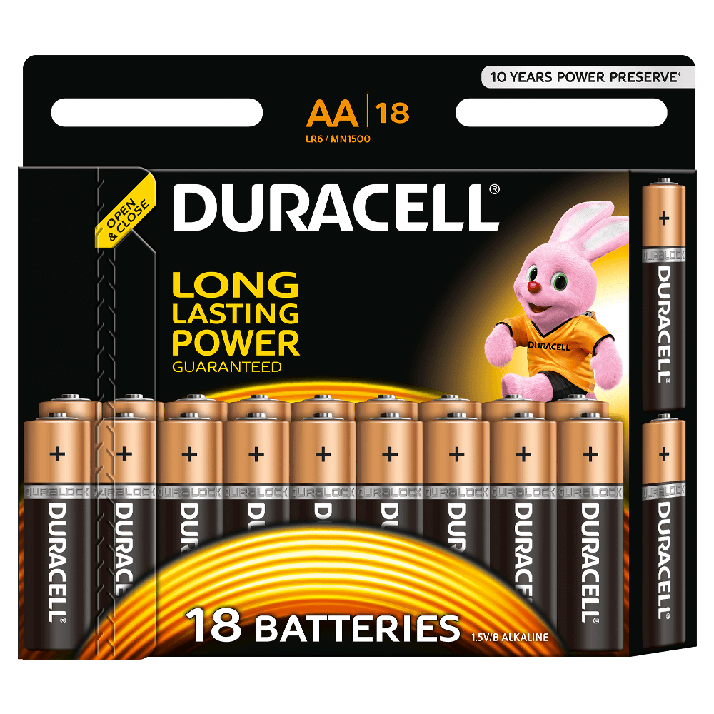 Щелочные батарейки Duracell Basic AA, 18УП