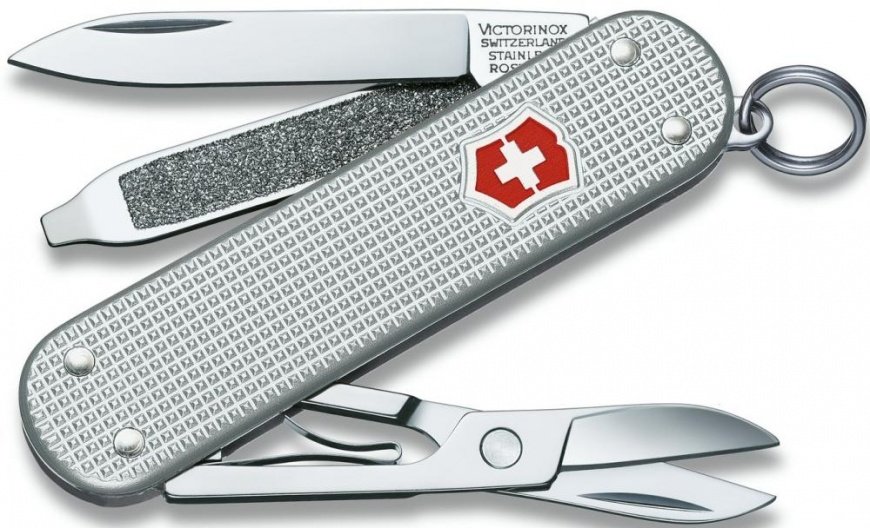 Нож перочинный Victorinox Classic Alox 58 мм 5 функций серебристый подарочная коробка, 0.6221.26-012