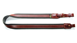 Ремень Vektor для ружья из полиамидной ленты шириной 35 мм, кожаными накладками и застежкой на кобурной кнопке