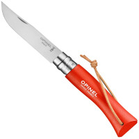 Нож Opinel №07 Bushwhacker, оранжевый, темляк