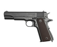Пистолет пневматический Stalker STC (Colt 1911A1), 4.5мм, металл, HOP-UP, блоубэк, серый