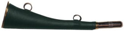 Горн охотничий (кожаная отделка) 25 см, плоский, цвет темно-зеленый 25flatleagr