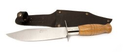 Нож MAM Rollo 70 клинок 13.5см, деревянная ручка, кожанный чехол
