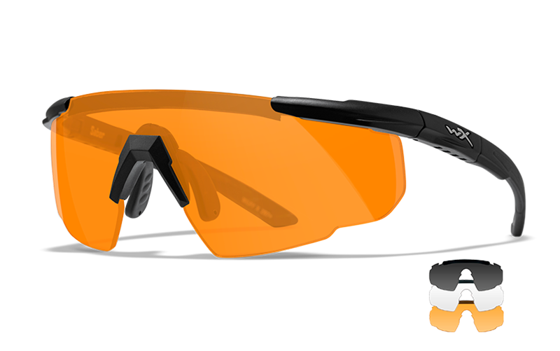 Очки баллистические Wiley-X Saber Advanced, черный / прозрачный + серый + янтарный